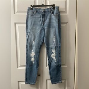 Encore distressed lighter wash jeans